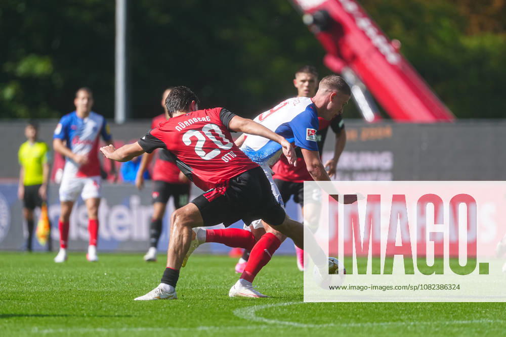 Fynn Otto (1. FC Nürnberg, 20), Phil Harres (Holstein Kiel, 19) GER, Holstein Kiel vs. 1. FC Nürnberg, Fußball, 2. Bundesliga, Spieltag 04, Saison 2026 2027, 05.09.2026 DFL REGULATIONS PROHIBIT ANY USE OF PHOTOGRAPHS AS IMAGE SEQUENCES AND OR QUASI-VIDEO GER, Holstein Kiel vs. 1. FC Nürnberg, Fußball, 2. Bundesliga, Spieltag 04, Saison 2026 2027, 05.09.2026 Kiel