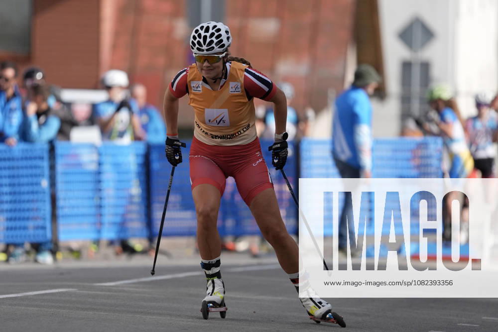 Ragnhild Aarekol of Norway competes during the Sprint Qualification race of the FIS Rollerski World Championships 2026 in Madona, Latvia, on September 5, 2026. Madona Latvia