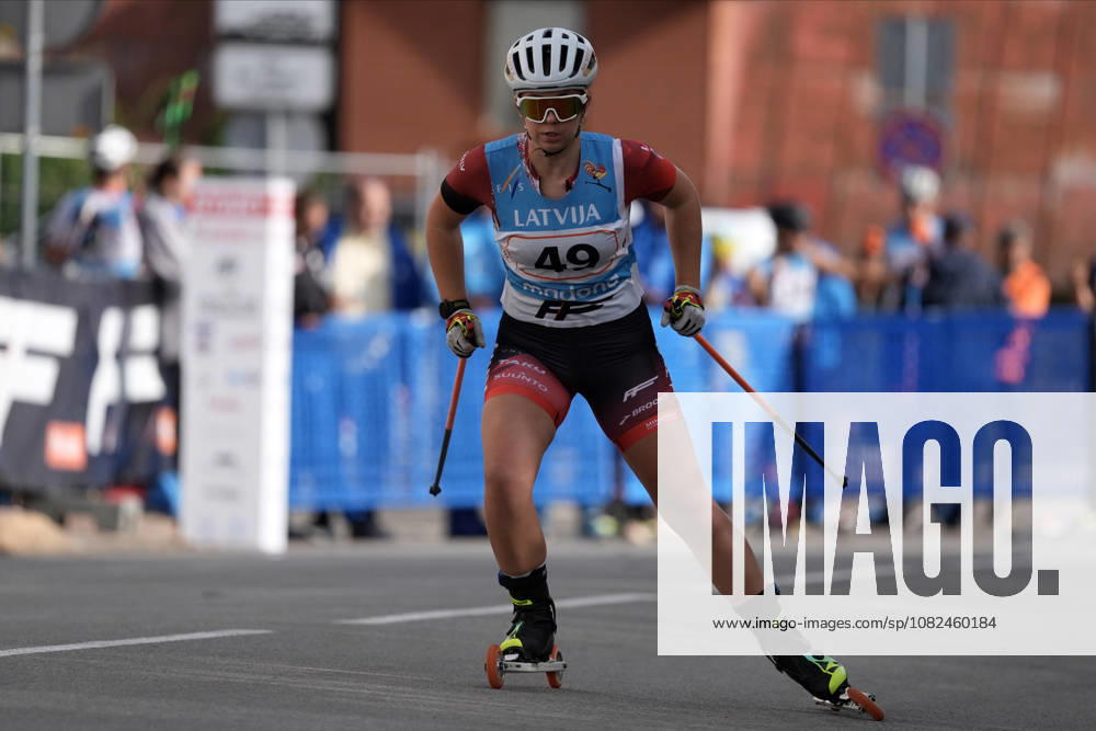 Alise Plate of Latvia competes during the Sprint Qualification race of the FIS Rollerski World Championships 2026 in Madona, Latvia, on September 5, 2026. Madona Latvia