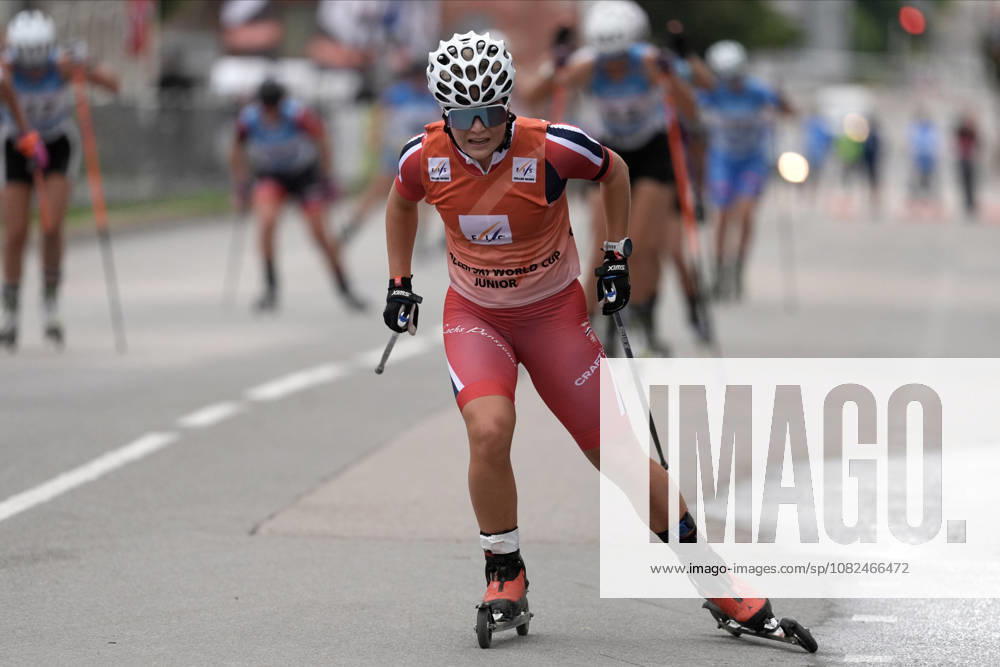 Emilie Ruud Lia of Norway competes during the Junior Women mass start race of the FIS Rollerski World Championships 2026 in Madona, Latvia, on September 6, 2026. Madona Latvia