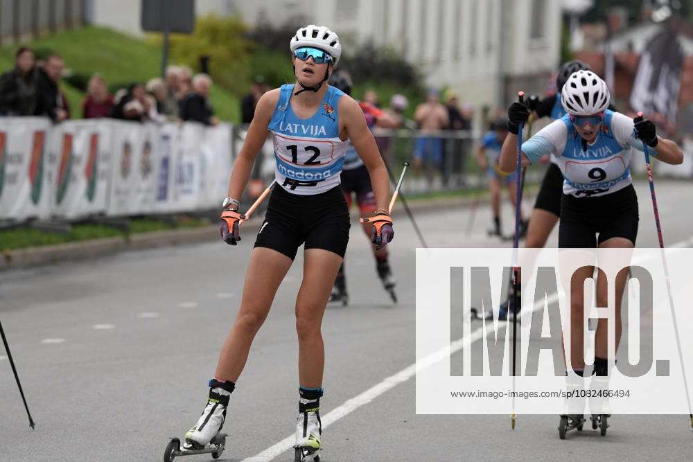 Michaela Strakova of Slovakia competes during the Junior Women mass start race of the FIS Rollerski World Championships 2026 in Madona, Latvia, on September 6, 2026. Madona Latvia