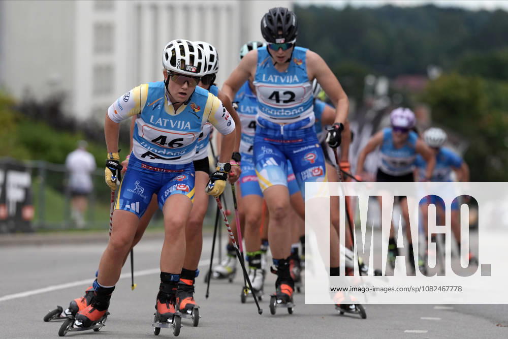 Emilia Eriksson of Sweden competes during the Women mass start race of the FIS Rollerski World Championships 2026 in Madona, Latvia, on September 6, 2026. Madona Latvia