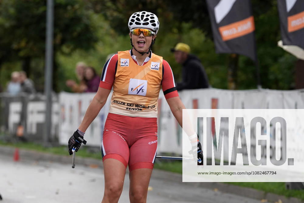 Ragnhild Aarekol of Norway reacts during the Women mass start race of the FIS Rollerski World Championships 2026 in Madona, Latvia, on September 6, 2026. Madona Latvia