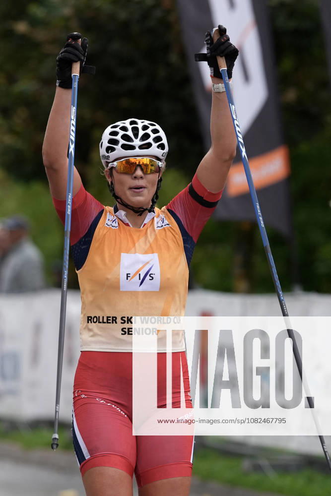 Ragnhild Aarekol of Norway reacts during the Women mass start race of the FIS Rollerski World Championships 2026 in Madona, Latvia, on September 6, 2026. Madona Latvia