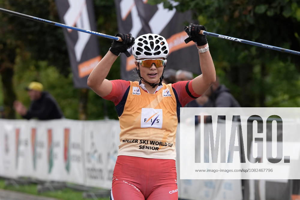 Ragnhild Aarekol of Norway reacts during the Women mass start race of the FIS Rollerski World Championships 2026 in Madona, Latvia, on September 6, 2026. Madona Latvia
