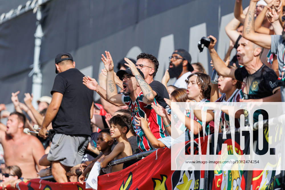 Fc Estrela Amadora Fans seen during Betclic League game between teams of Fc Estrela Amadora and FC Famalicao in Estadio José Gomes (Luis Loureiro Ball Raw Images) Amadora Estadio Jose Gomes Portugal