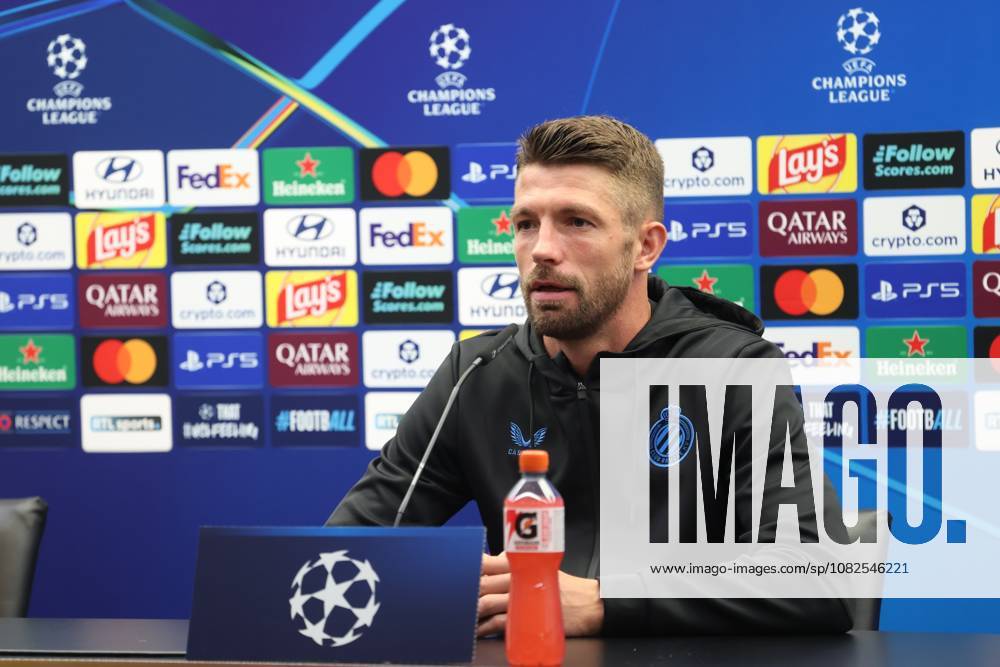 Club s Brandon Mechele is pictured during a press conference, PK, Pressekonferenz of Belgian soccer team Club Brugge KV, Monday 7 September 2026 in Knokke-Heist. Club is preparing for the first game in the UEFA Champions League league phase against English Aston Villa FC tomorrow. BRUNOxFAHY x185547045x