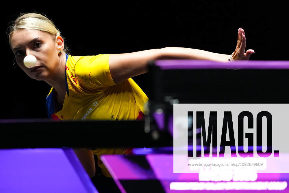 (260909) -- MACAO, Sept. 9, 2026 -- Bernadette Szocs hits a return during the women s singles round of 32 match between Bernadette Szocs of Romania and Sabine Winter of Germany at the 2026 World Table tennis, Tischtennis (WTT) Champions Macao in Macao, south China, Sept. 9, 2026. ) (SP)CHINA-MACAO-TABLE TENNIS-WTT-WOMEN S SINGLES (CN) CheongxKamxKa