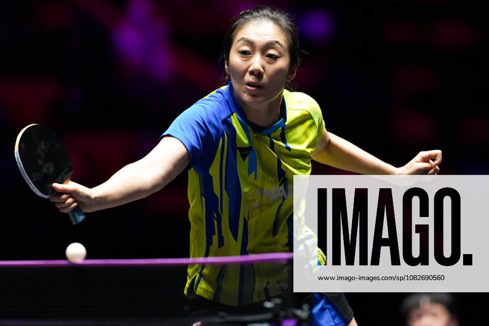(260909) -- MACAO, Sept. 9, 2026 -- Han Ying hits a return during the women s singles round of 32 match between Kuai Man of China and Han Ying of Germany at the 2026 World Table tennis, Tischtennis (WTT) Champions Macao in Macao, south China, Sept. 9, 2026. ) (SP)CHINA-MACAO-TABLE TENNIS-WTT-WOMEN S SINGLES (CN) CheongxKamxKa