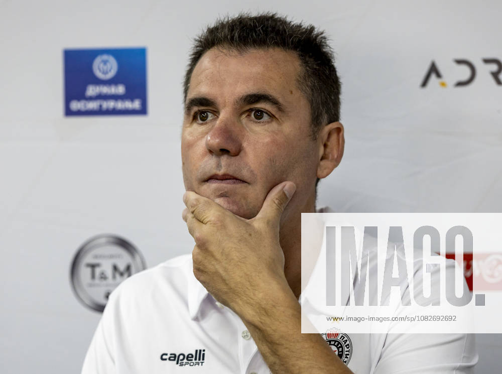 Partizan v Fuchse Berlin - EHF Champions League head coach Raul Gonzales of Partizan during the press conference, PK, Pressekonferenz of RK Partizan prior to the EHF Champions League Season 2026 2027 match between RK Partizan v Fuchse Berlin at Aleksandar Nikolic Hall on September 09, 2026 in Belgrade, Serbia. Belgrade Serbia