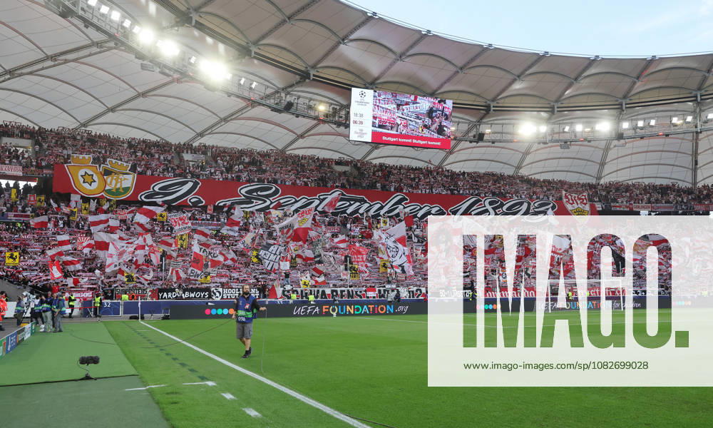 Stuttgart , Fußball UEFA Champions League VfB Stuttgart vs. Viking Stavanger , Choreographie zum 133. Geburtstag des Vfb