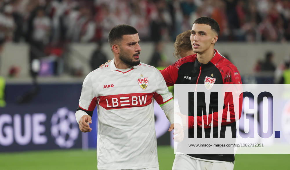 Stuttgart , Fußball UEFA Champions League VfB Stuttgart vs. Viking Stavanger , von links: Deniz Undav Bilal El Khannouss ( VfB )