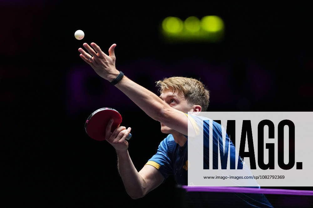 (260910) -- MACAO, Sept. 10, 2026 -- Anton Kallberg competes during the men s singles round of 16 match between Anton Kallberg of Sweden and Flavien Coton of France at the 2026 World Table tennis, Tischtennis (WTT) Champions Macao in Macao, south China, Sept. 10, 2026. ) (SP)CHINA-MACAO-TABLE TENNIS-WTT-MEN S SINGLES (CN) CheongxKamxKa