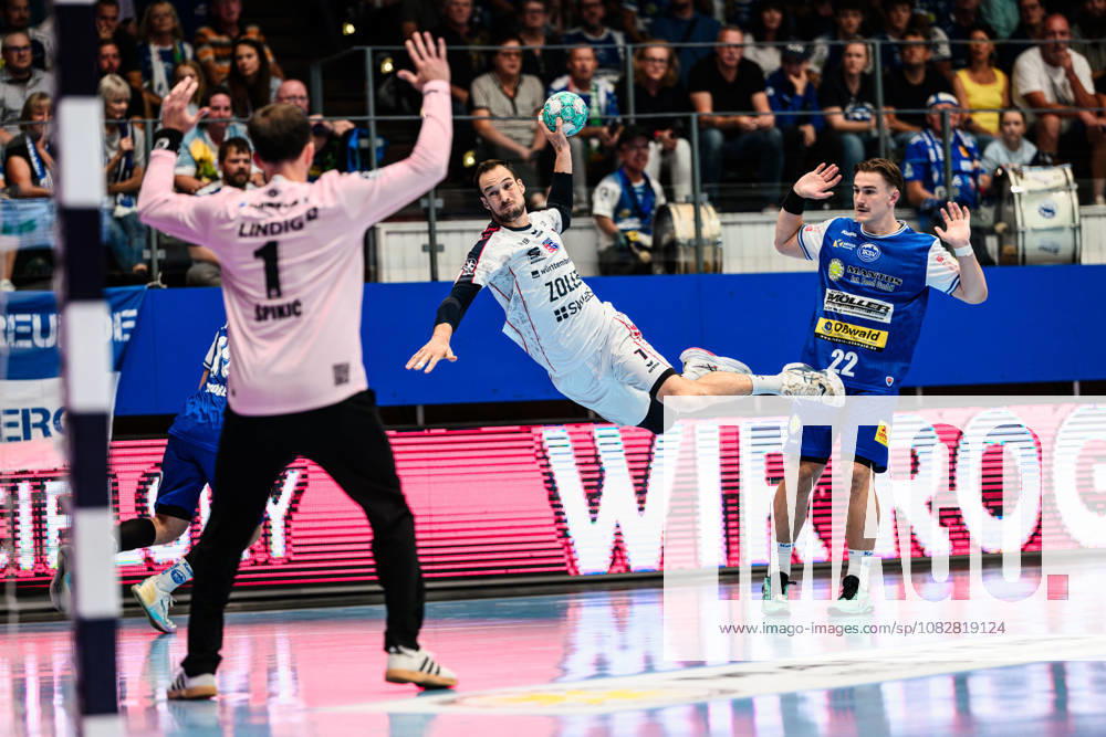 Matija Spikic (ThSV Eisenach, 01), Dominik Claus (SG BBM Bietigheim, 07), Felix Aellen (ThSV Eisenach, 22) GER, ThSV Eisenach gegen SG BBM Bietigheim, 1. Opel Handballbundesliga, Handball, 4.Spieltag, Saison 2026 2027, 19.00 Uhr, 10.09.2026 GER, ThSV Eisenach gegen SG BBM Bietigheim, 1. Opel Handballbundesliga, Handball, 4.Spieltag, Saison 2026 2027, 19.00 Uhr, 10.09.2026 Eisenach