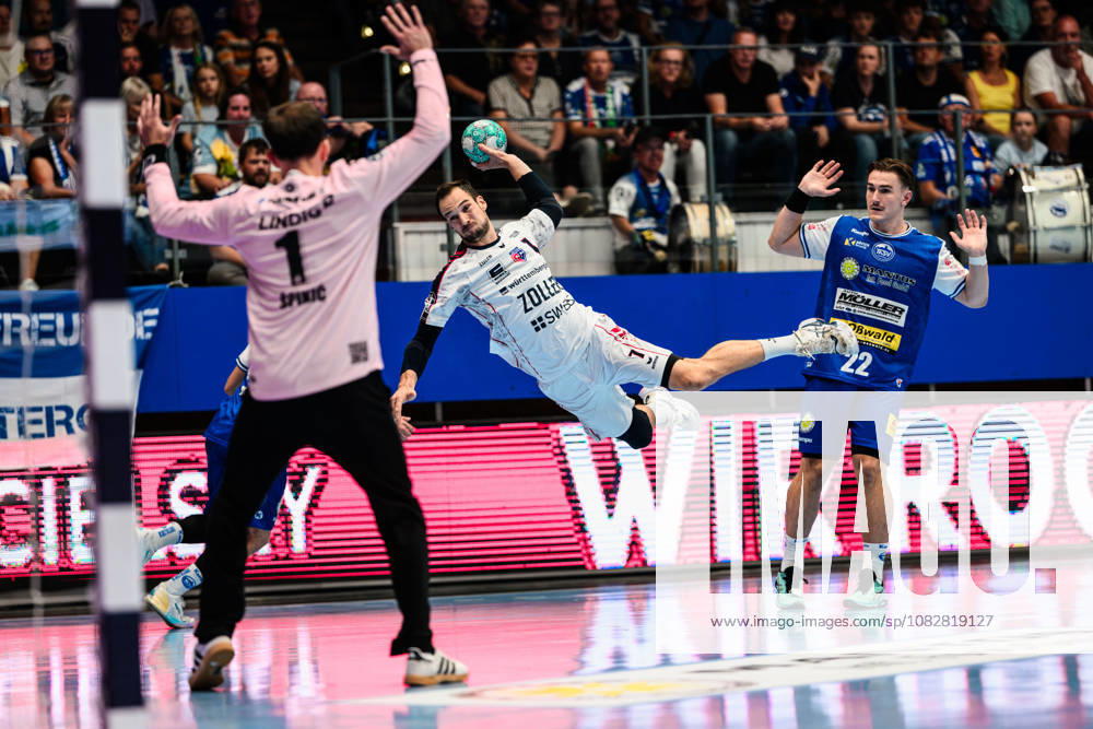 Matija Spikic (ThSV Eisenach, 01), Dominik Claus (SG BBM Bietigheim, 07), Felix Aellen (ThSV Eisenach, 22) GER, ThSV Eisenach gegen SG BBM Bietigheim, 1. Opel Handballbundesliga, Handball, 4.Spieltag, Saison 2026 2027, 19.00 Uhr, 10.09.2026 GER, ThSV Eisenach gegen SG BBM Bietigheim, 1. Opel Handballbundesliga, Handball, 4.Spieltag, Saison 2026 2027, 19.00 Uhr, 10.09.2026 Eisenach