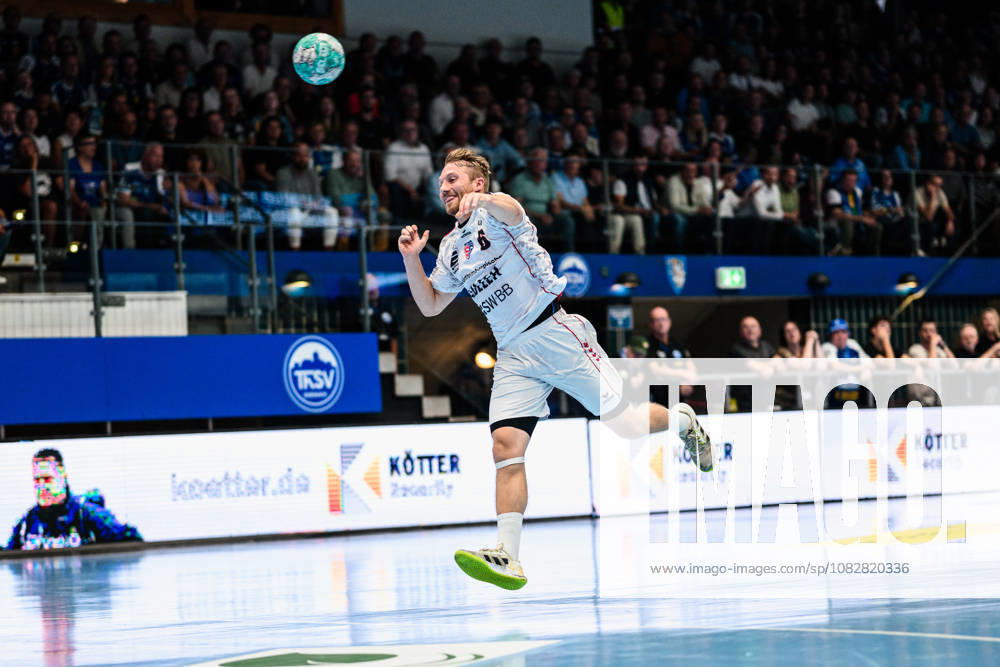 Lukas Wucherpfennig (SG BBM Bietigheim, 06) ganz alleine vor dem Tor. GER, ThSV Eisenach gegen SG BBM Bietigheim, 1. Opel Handballbundesliga, Handball, 4.Spieltag, Saison 2026 2027, 19.00 Uhr, 10.09.2026 GER, ThSV Eisenach gegen SG BBM Bietigheim, 1. Opel Handballbundesliga, Handball, 4.Spieltag, Saison 2026 2027, 19.00 Uhr, 10.09.2026 Eisenach
