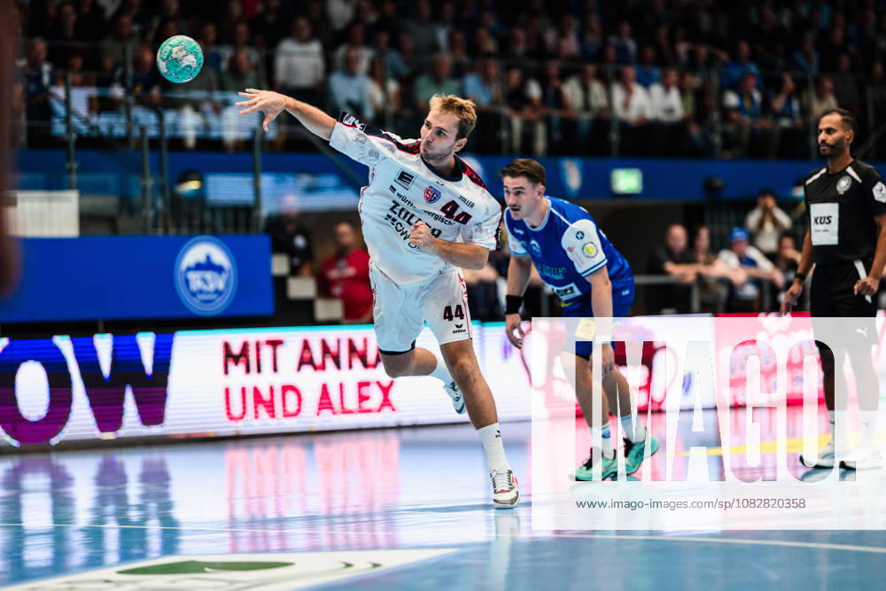 Stephan Seitz (ThSV Eisenach, 44) im 7m GER, ThSV Eisenach gegen SG BBM Bietigheim, 1. Opel Handballbundesliga, Handball, 4.Spieltag, Saison 2026 2027, 19.00 Uhr, 10.09.2026 GER, ThSV Eisenach gegen SG BBM Bietigheim, 1. Opel Handballbundesliga, Handball, 4.Spieltag, Saison 2026 2027, 19.00 Uhr, 10.09.2026 Eisenach