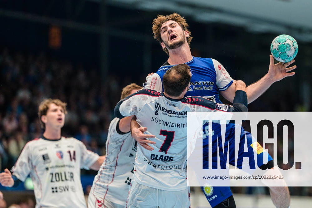 Stephan Seitz (ThSV Eisenach, 44), Dominik Claus (SG BBM Bietigheim, 07), Fynn Luca Nicolaus (SG BBM Bietigheim, 14), Fabian Wiederstein (SG BBM Bietigheim, 18) GER, ThSV Eisenach gegen SG BBM Bietigheim, 1. Opel Handballbundesliga, Handball, 4.Spieltag, Saison 2026 2027, 19.00 Uhr, 10.09.2026 GER, ThSV Eisenach gegen SG BBM Bietigheim, 1. Opel Handballbundesliga, Handball, 4.Spieltag, Saison 2026 2027, 19.00 Uhr, 10.09.2026 Eisenach