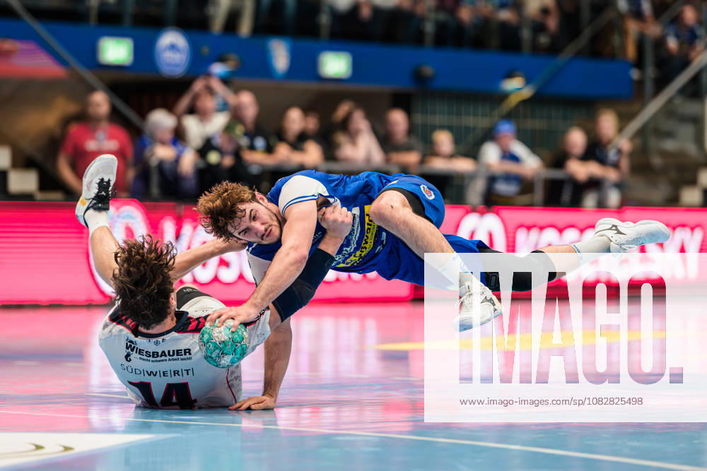 Stephan Seitz (ThSV Eisenach, 44), Fynn Luca Nicolaus (SG BBM Bietigheim, 14) GER, ThSV Eisenach gegen SG BBM Bietigheim, 1. Opel Handballbundesliga, Handball, 4.Spieltag, Saison 2026 2027, 19.00 Uhr, 10.09.2026 GER, ThSV Eisenach gegen SG BBM Bietigheim, 1. Opel Handballbundesliga, Handball, 4.Spieltag, Saison 2026 2027, 19.00 Uhr, 10.09.2026 Eisenach