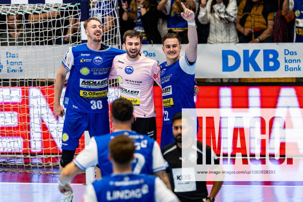 GER, Handball, Maenner, Saison 26 27, Opel 1.Bl, 4.Spieltag, ThSV Eisenach - SG BBM Bietigheim Dominik Solak (ThSV Eisenach,30), Matija Spikic (ThSV Eisenach,1), Felix Aellen (ThSV Eisenach,22) 99817 Eisenach Werner-Assmann-Halle Am Sportp Thueringen Deutschland