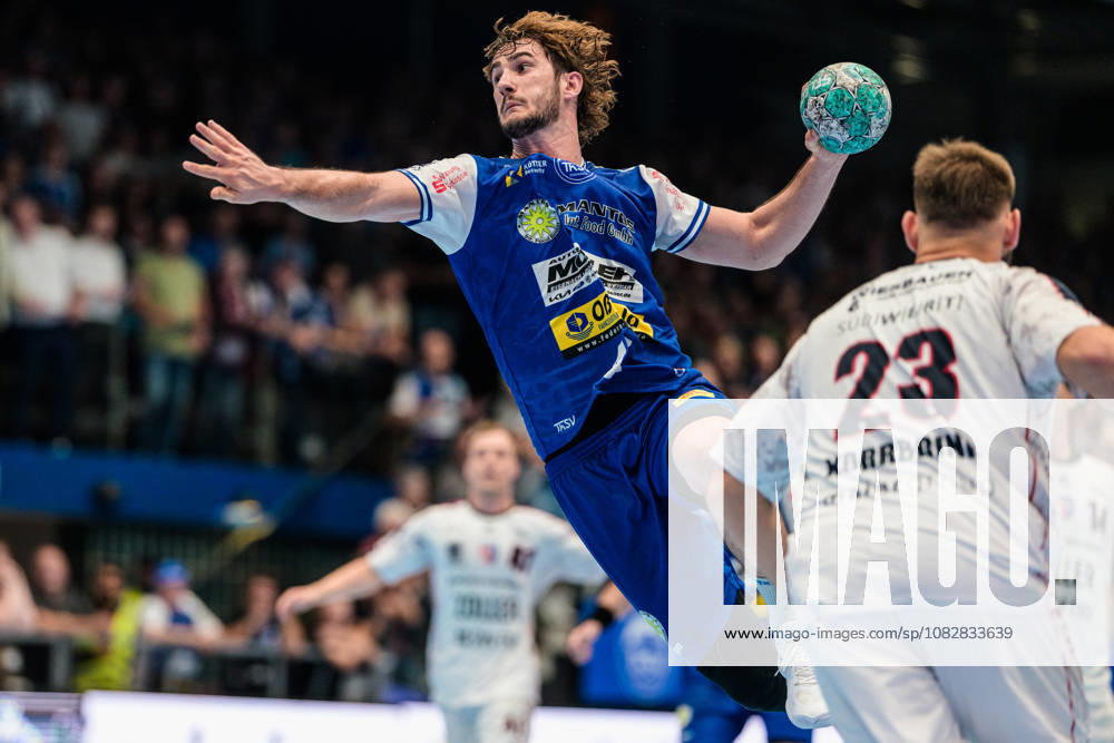 Stephan Seitz (ThSV Eisenach, 44), Marcus Norrbrink (SG BBM Bietigheim, 23) GER, ThSV Eisenach gegen SG BBM Bietigheim, 1. Opel Handballbundesliga, Handball, 4.Spieltag, Saison 2026 2027, 19.00 Uhr, 10.09.2026 GER, ThSV Eisenach gegen SG BBM Bietigheim, 1. Opel Handballbundesliga, Handball, 4.Spieltag, Saison 2026 2027, 19.00 Uhr, 10.09.2026 Eisenach