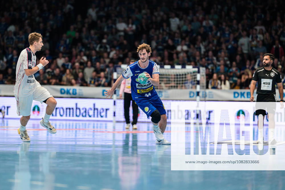 Stephan Seitz (ThSV Eisenach, 44), Nikola Vlahovic (SG BBM Bietigheim, 03) GER, ThSV Eisenach gegen SG BBM Bietigheim, 1. Opel Handballbundesliga, Handball, 4.Spieltag, Saison 2026 2027, 19.00 Uhr, 10.09.2026 GER, ThSV Eisenach gegen SG BBM Bietigheim, 1. Opel Handballbundesliga, Handball, 4.Spieltag, Saison 2026 2027, 19.00 Uhr, 10.09.2026 Eisenach