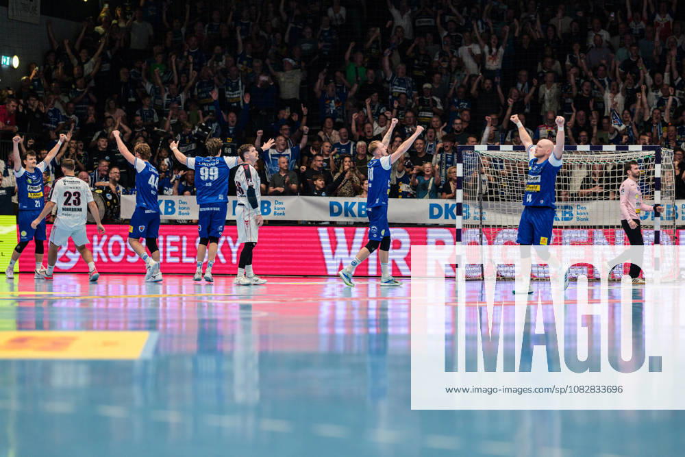 Der ThSV feiert seinen ersten Sieg in der Saison 26 27 Stephan Seitz (ThSV Eisenach, 44), Tillman Leu (ThSV Eisenach, 99), Jonathan Fischer (SG BBM Bietigheim, 36), Dominik Solak (ThSV Eisenach, 30), Matija Spikic (ThSV Eisenach, 01), Peter Walz (ThSV Eisenach, 14), Matija Spikic (ThSV Eisenach, 01) GER, ThSV Eisenach gegen SG BBM Bietigheim, 1. Opel Handballbundesliga, Handball, 4.Spieltag, Saison 2026 2027, 19.00 Uhr, 10.09.2026 GER, ThSV Eisenach gegen SG BBM Bietigheim, 1. Opel Handballbundesliga, Handball, 4.Spieltag, Saison 2026 2027, 19.00 Uhr, 10.09.2026 Eisenach