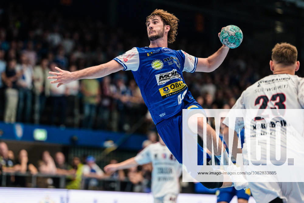 Stephan Seitz (ThSV Eisenach, 44), Marcus Norrbrink (SG BBM Bietigheim, 23) GER, ThSV Eisenach gegen SG BBM Bietigheim, 1. Opel Handballbundesliga, Handball, 4.Spieltag, Saison 2026 2027, 19.00 Uhr, 10.09.2026 GER, ThSV Eisenach gegen SG BBM Bietigheim, 1. Opel Handballbundesliga, Handball, 4.Spieltag, Saison 2026 2027, 19.00 Uhr, 10.09.2026 Eisenach