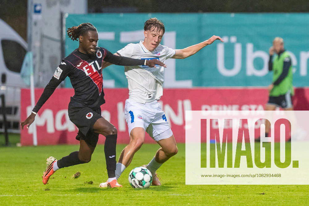Zweikampf zwischen Yannick Tonye (Viktoria Koeln, 07) und Yannick Michaelis (F.C. Hansa Rostock, 41). FC Viktoria Koeln vs. FC Hansa Rostock , Fussball, 3. Liga, 05. Spieltag, Saison 2026 2027, 11.09.2026 DFL DFB Regulations prohibit any use of Photographs as image sequences and or Quasivideo FC Viktoria Koeln vs. FC Hansa Rostock, Fussball, 3. Liga, 05. Spieltag, Saison 2026 2027, 11.09.2026 Koeln