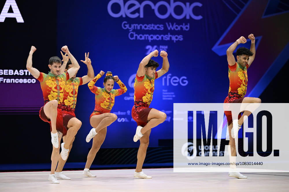 IPA88432240 - Marcello PATTERI Davide NACCI Sara CUTINI Matteo FALERA Francesco SEBASTIO (ITA) at the 19th World Aerobic Gymnastics Championships, held in Pamplona, Spain, on September 12, 2026