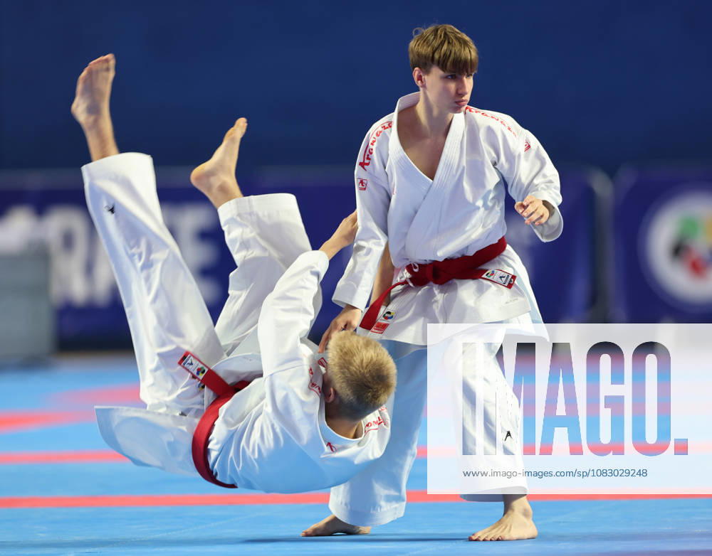 REPRO FREE *PRESS RELEASE NO REPRODUCTION FEE* 2026 ONAKAI Karate Irish Open, Ireland National Indoor Arena, Blanchardstown 12 9 2026 Team Goju-Kai Yamaguchi compete in the Team Kata Final Team Goju-Kai Yamaguchi compete in the Team Kata Final 12 9 2026
