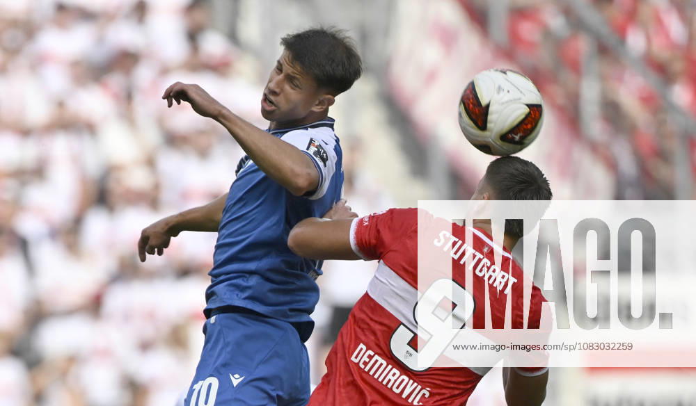 Kopfballduell Zweikampf Aktion Ermedin Demirovic VfB Stuttgart (09) gegen Adam Hlozek TSG 1899 Hoffenheim (10) TSG 1899 Hoffenheim vs VfB Stuttgart 12.09.2026 DFL REGULATIONS PROHIBIT ANY USE OF PHOTOGRAPHS AS IMAGE SEQUENCES AND OR QUASI-VIDEO TSG 1899 Hoffenheim vs VfB Stuttgart