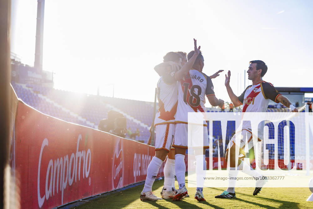 Rayo Vallecano vs RCD Espanyol - LaLiga EA Sports - 15 09 2026 Adria Pedrosa of Rayo Vallecano celebrating his goal with his teammates during the LaLiga EA Sports match between Rayo Vallecano and RCD Espanyol at Onetime Butarque Stadium on September 15, 2026 in Madrid, Spain. Madrid Spain