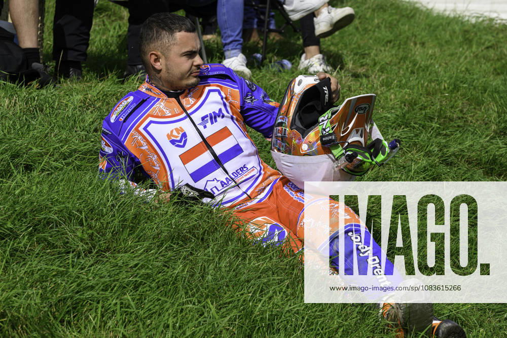 FIM Long Track of Nations 2026 Romano Hummel (14) of the Netherlands has a moment before his first heat during the FIM Long Track of Nations 2026 at the Speed Centre Roden in the Netherlands on September 20, 2026. Roden Drenthe Netherlands