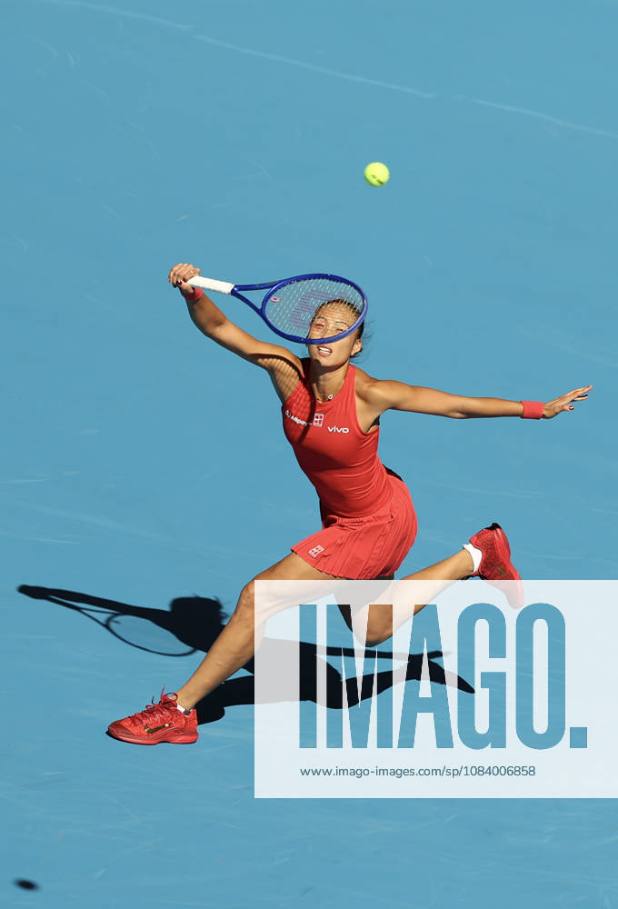 (261001) -- BEIJING, Oct. 1, 2026 -- Zheng Qinwen competes during the women s singles first round match between Zheng Qinwen of China and Shi Han of China at 2026 China Open tennis tournament in Beijing, China, Oct. 1, 2026. ) (SP)CHINA-BEIJING-TENNIS-CHINA OPEN-WOMEN S SINGLES(CN) BaixXuefei