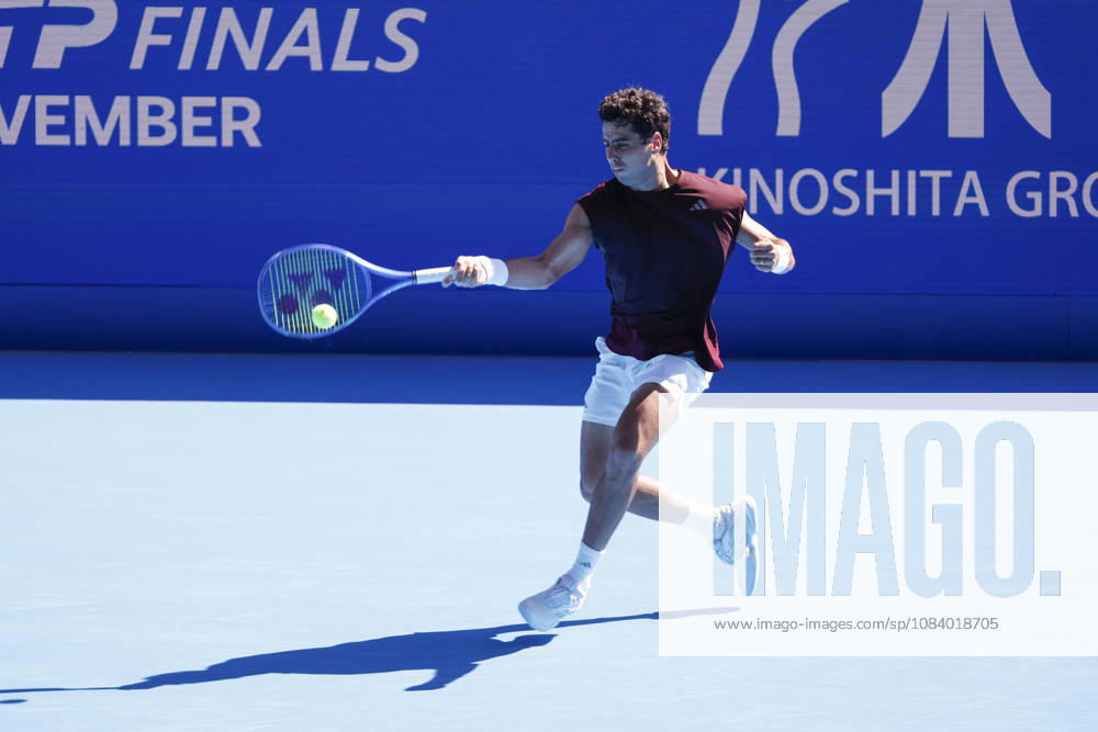 Jaume Munar (Spain) returns a shot against Taylor Fritz (USA) during their Round of 32 match at the Kinoshita Group Japan Open Tennis Championships at Ariake Colosseum in Tokyo. The tournament runs from September 29 to October 6. Munar won 6(7)-7(9), 6-4, 6-3. Tennis 2026: Taylor Fritz Battles Jaume Munar In Japan Open - ZUMAm191 20261001_aap_m191_056