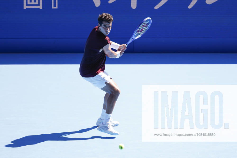 Jaume Munar (Spain) returns a shot against Taylor Fritz (USA) during their Round of 32 match at the Kinoshita Group Japan Open Tennis Championships at Ariake Colosseum in Tokyo. The tournament runs from September 29 to October 6. Munar won 6(7)-7(9), 6-4, 6-3. Tennis 2026: Taylor Fritz Battles Jaume Munar In Japan Open - ZUMAm191 20261001_aap_m191_052