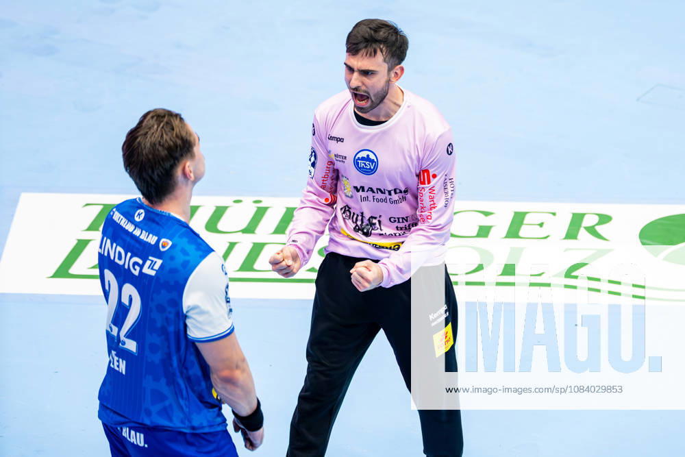 GER, Handball, Maenner, Saison 26 27, Opel 1.Bl, 7.Spieltag, ThSV Eisenach - TVB Stuttgart Felix Aellen (ThSV Eisenach,22), Matija Spikic (ThSV Eisenach,1) 99817 Eisenach Werner-Assmann-Halle Am Sportp Thueringen Deutschland