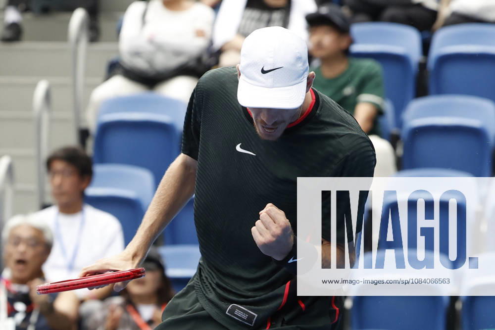 Denis Shapovalov (Canada) reacts against Alejandro Tabilo (Chile) during their Round of 16 match at the Kinoshita Group Japan Open Tennis Championships at Ariake Colosseum in Tokyo. The tournament runs from September 29 to October 6. Shapovalov won 7-5, 3-6, 6-4. Tokyo Japan - ZUMAm191 20261003_aap_m191_007