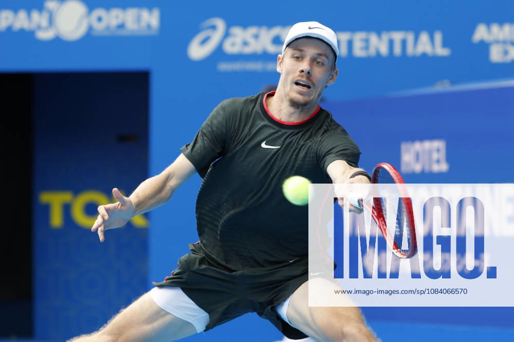 Denis Shapovalov (Canada) returns a shot against Alejandro Tabilo (Chile) during their Round of 16 match at the Kinoshita Group Japan Open Tennis Championships at Ariake Colosseum in Tokyo. The tournament runs from September 29 to October 6. Shapovalov won 7-5, 3-6, 6-4. Tokyo Japan - ZUMAm191 20261003_aap_m191_011