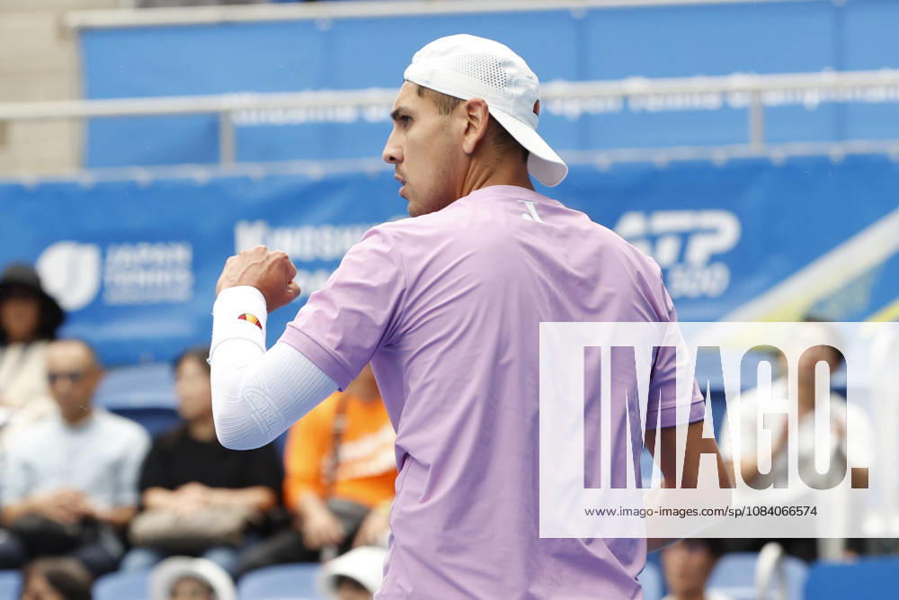 Alejandro Tabilo (Chile) reacts against Denis Shapovalov (Canada) during their Round of 16 match at the Kinoshita Group Japan Open Tennis Championships at Ariake Colosseum in Tokyo. The tournament runs from September 29 to October 6. Shapovalov won 7-5, 3-6, 6-4. Tokyo Japan - ZUMAm191 20261003_aap_m191_013