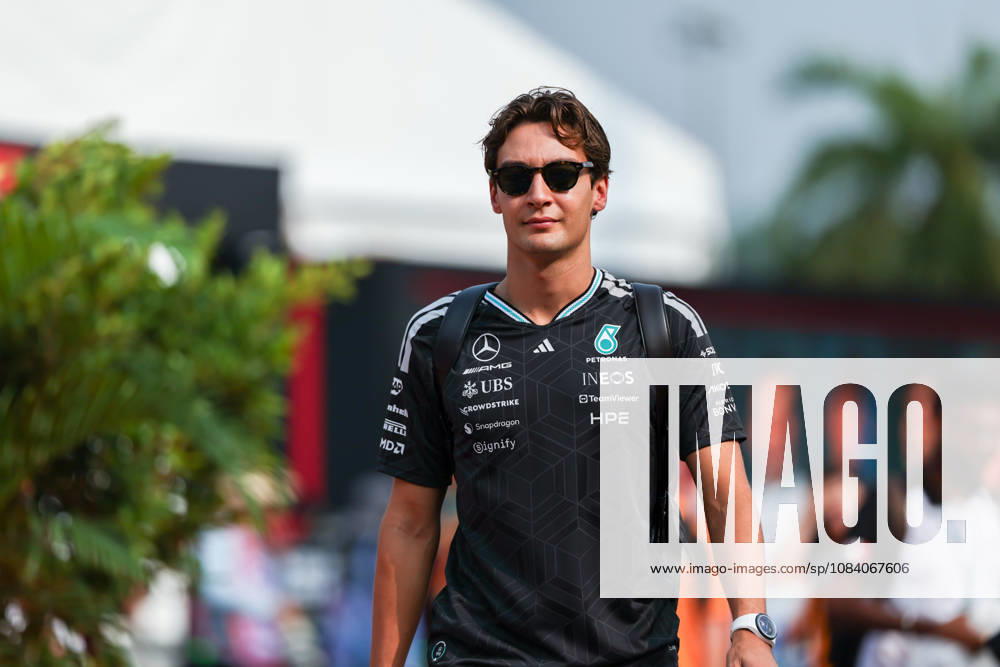 George Russell of Great Britain and Mercedes-AMG PETRONAS F1 Team arrives on Saturday prior to Final Practice & Qualifying ahead of the FIA Formula 1 Grand Prix of Bahrain in Malaysia at the Sepang Circuit on October 03, 2026 in Kuala Lumpur, Malaysia. (Photo by Qian Jun SPP-Paddocker)