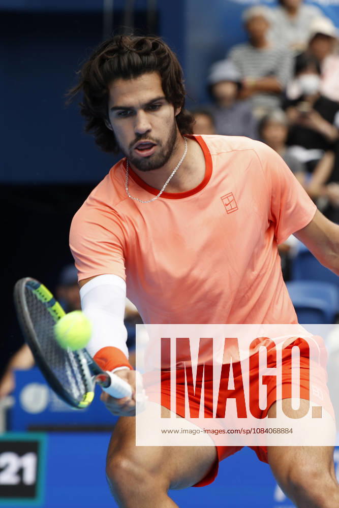 Carlos Alcaraz (Spain) returns a shot against Matteo Arnaldi (Italy) during their Round of 16 match at the Kinoshita Group Japan Open Tennis Championships at Ariake Colosseum in Tokyo. The tournament runs from September 29 to October 6. Alcaraz won 7-6(6), 6-1. Tokyo Japan - ZUMAm191 20261003_aap_m191_032