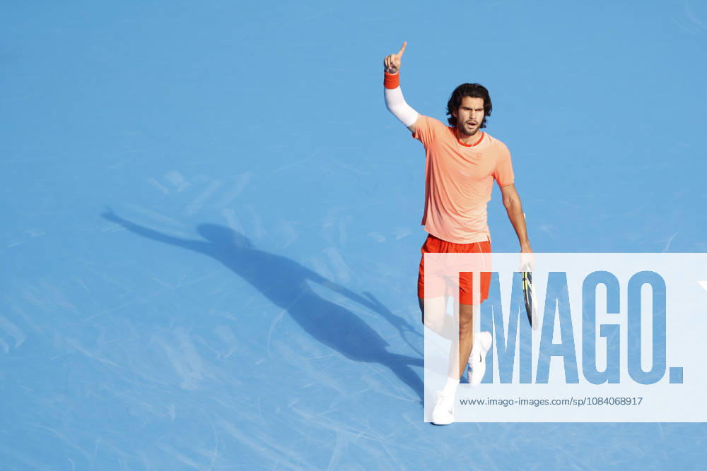 Carlos Alcaraz (Spain) reacts against Matteo Arnaldi (Italy) during their Round of 16 match at the Kinoshita Group Japan Open Tennis Championships at Ariake Colosseum in Tokyo. The tournament runs from September 29 to October 6. Alcaraz won 7-6(6), 6-1. Tokyo Japan - ZUMAm191 20261003_aap_m191_031