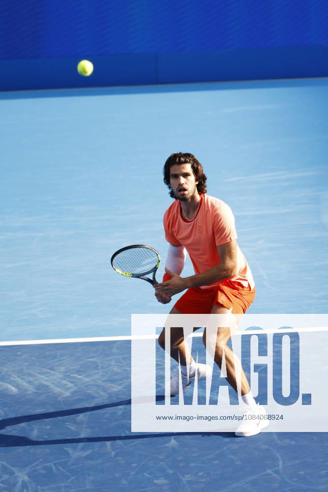 Carlos Alcaraz (Spain) returns a shot against Matteo Arnaldi (Italy) during their Round of 16 match at the Kinoshita Group Japan Open Tennis Championships at Ariake Colosseum in Tokyo. The tournament runs from September 29 to October 6. Alcaraz won 7-6(6), 6-1. Tokyo Japan - ZUMAm191 20261003_aap_m191_036