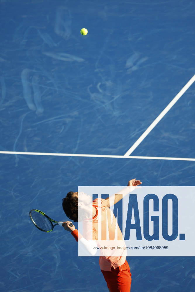 Carlos Alcaraz (Spain) serves against Matteo Arnaldi (Italy) during their Round of 16 match at the Kinoshita Group Japan Open Tennis Championships at Ariake Colosseum in Tokyo. The tournament runs from September 29 to October 6. Alcaraz won 7-6(6), 6-1. Tokyo Japan - ZUMAm191 20261003_aap_m191_038