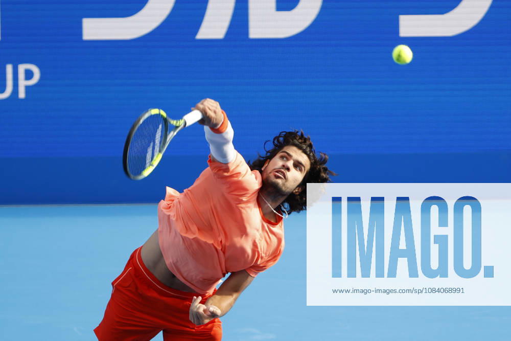 Carlos Alcaraz (Spain) serves against Matteo Arnaldi (Italy) during their Round of 16 match at the Kinoshita Group Japan Open Tennis Championships at Ariake Colosseum in Tokyo. The tournament runs from September 29 to October 6. Alcaraz won 7-6(6), 6-1. Tokyo Japan - ZUMAm191 20261003_aap_m191_044