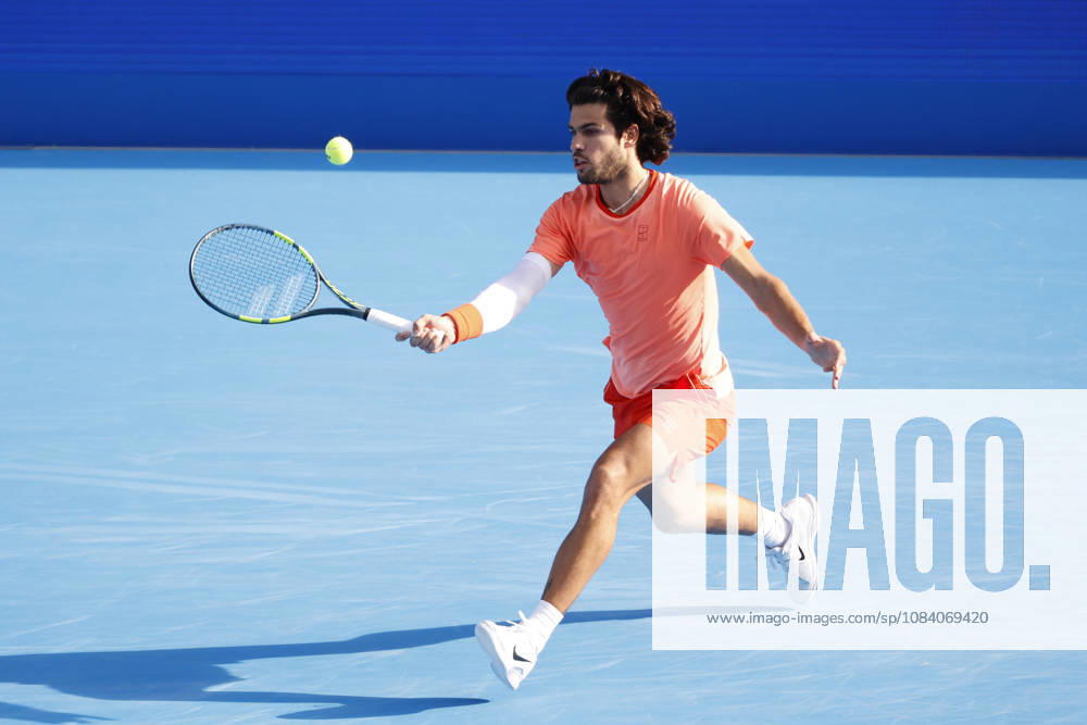 Carlos Alcaraz (Spain) returns a shot against Matteo Arnaldi (Italy) during their Round of 16 match at the Kinoshita Group Japan Open Tennis Championships at Ariake Colosseum in Tokyo. The tournament runs from September 29 to October 6. Alcaraz won 7-6(6), 6-1. Tokyo Japan - ZUMAm191 20261003_aap_m191_058