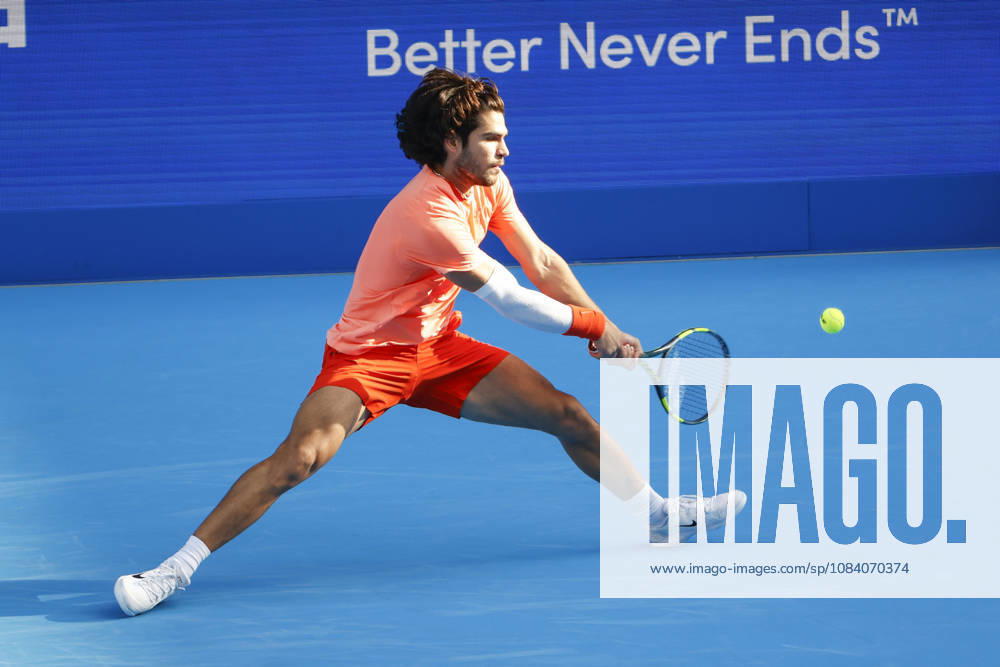 Carlos Alcaraz (Spain) returns a shot against Matteo Arnaldi (Italy) during their Round of 16 match at the Kinoshita Group Japan Open Tennis Championships at Ariake Colosseum in Tokyo. The tournament runs from September 29 to October 6. Alcaraz won 7-6(6), 6-1. Tokyo Japan - ZUMAm191 20261003_aap_m191_074