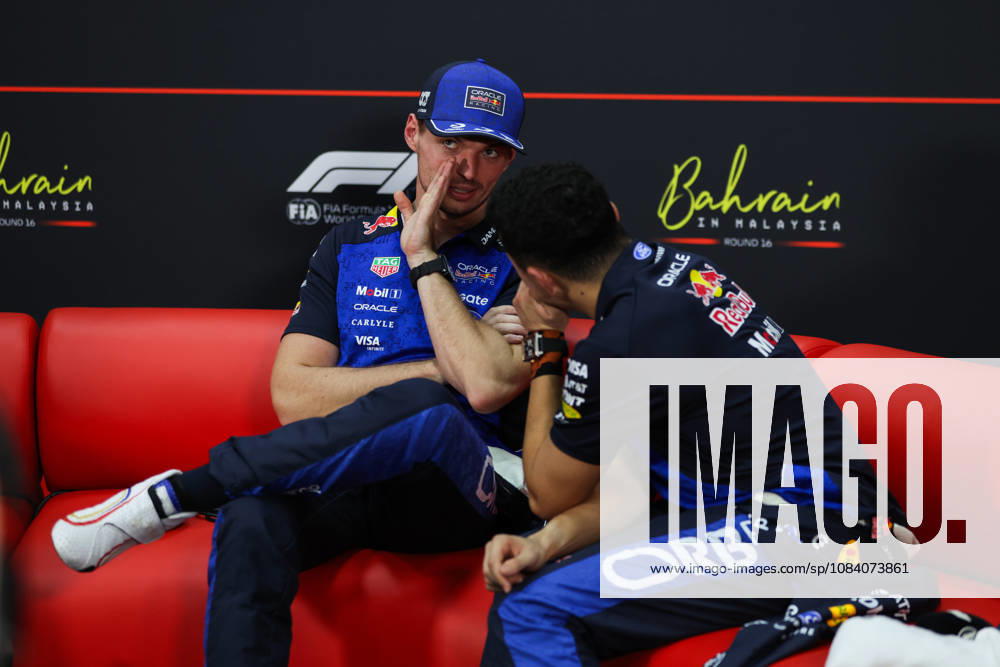 F1 - BAHRAIN GRAND PRIX IN MALAYSIA 2026 press conference, PK, Pressekonferenz VERSTAPPEN Max (nld), Red Bull Racing Ford RB22, HADJAR Isack (fra), Red Bull Racing Ford RB22, portrait during the 2026 Formula 1 Bahrain Grand Prix in Malaysia, 16th round of the 2026 Formula One World Championship, WM, Weltmeisterschaft from October 2 to 4, 2026 on the Sepang International Circuit, in Sepang, Malaysia - SepangMalaysia